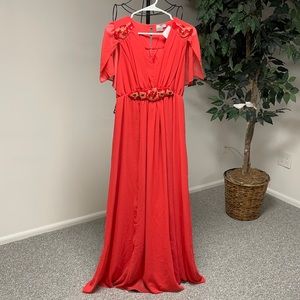 ASOS coral caplet dress with embellishments sz 4